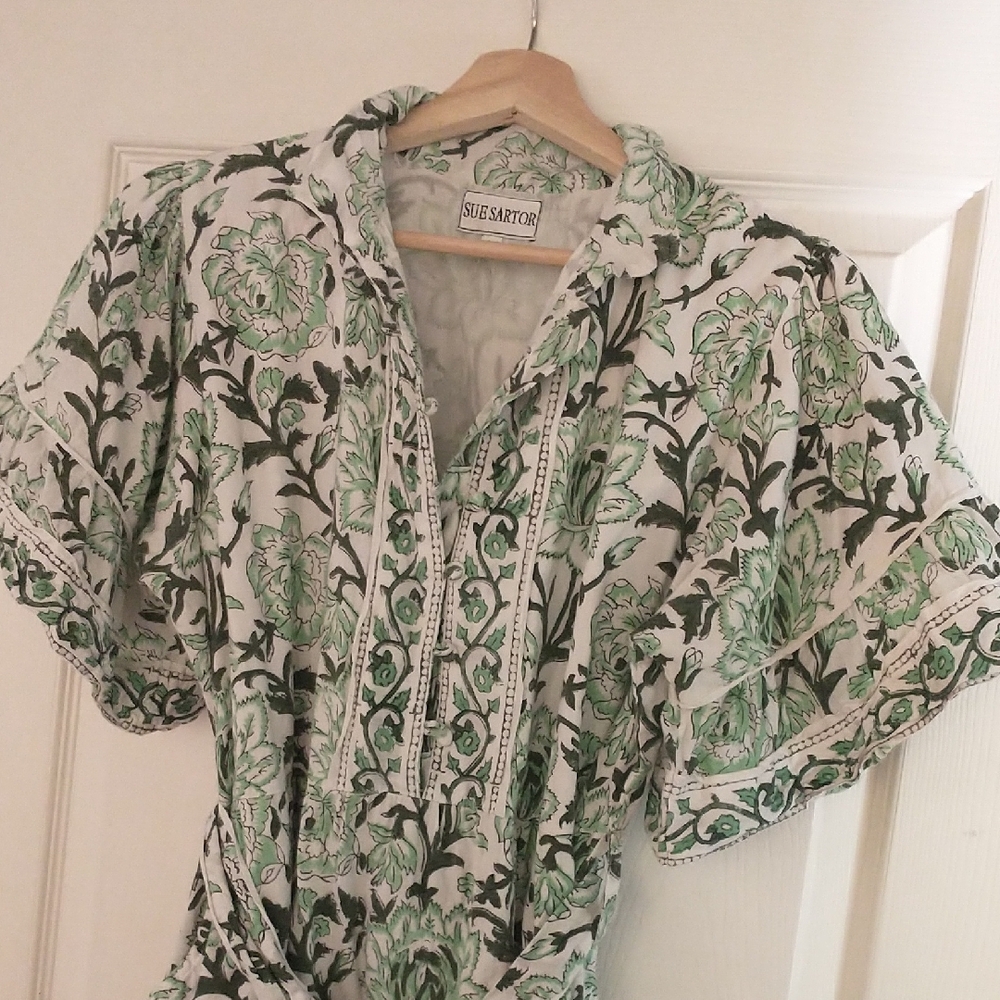 Sue Sartor Green Floral Dress